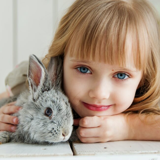 Girl with rabbit